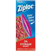 Ziploc Storage Bags Quart Freezer - Slider Zipper - 24 Count