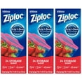 thumbnail image 1 of Ziploc Storage Bags Quart Size, 24 CT (Pack of 3), 1 of 11