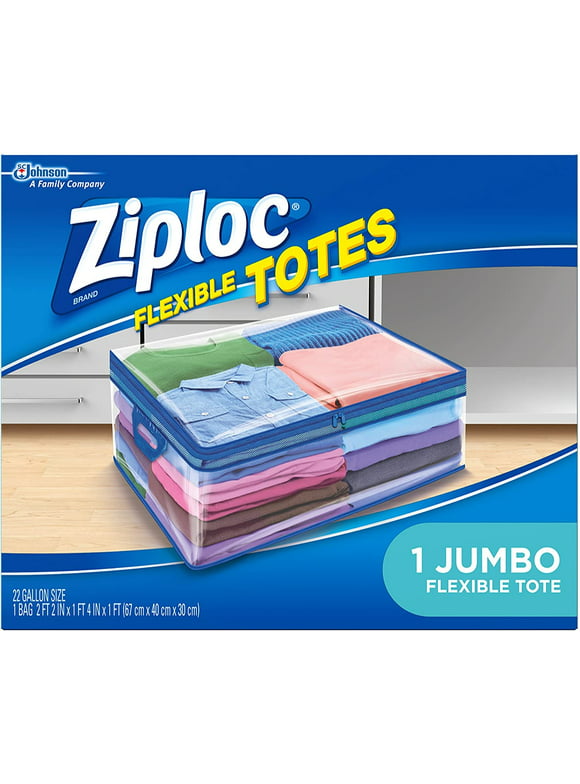 Ziploc Storage Bags for Clothes, Flexible Totes for Easy and Convenient Storage, 1 Jumbo Bag
