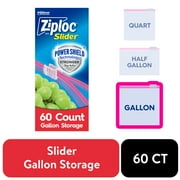 Ziploc® Brand Slider Storage Bags with Power Shield Technology, Gallon, 60 Count