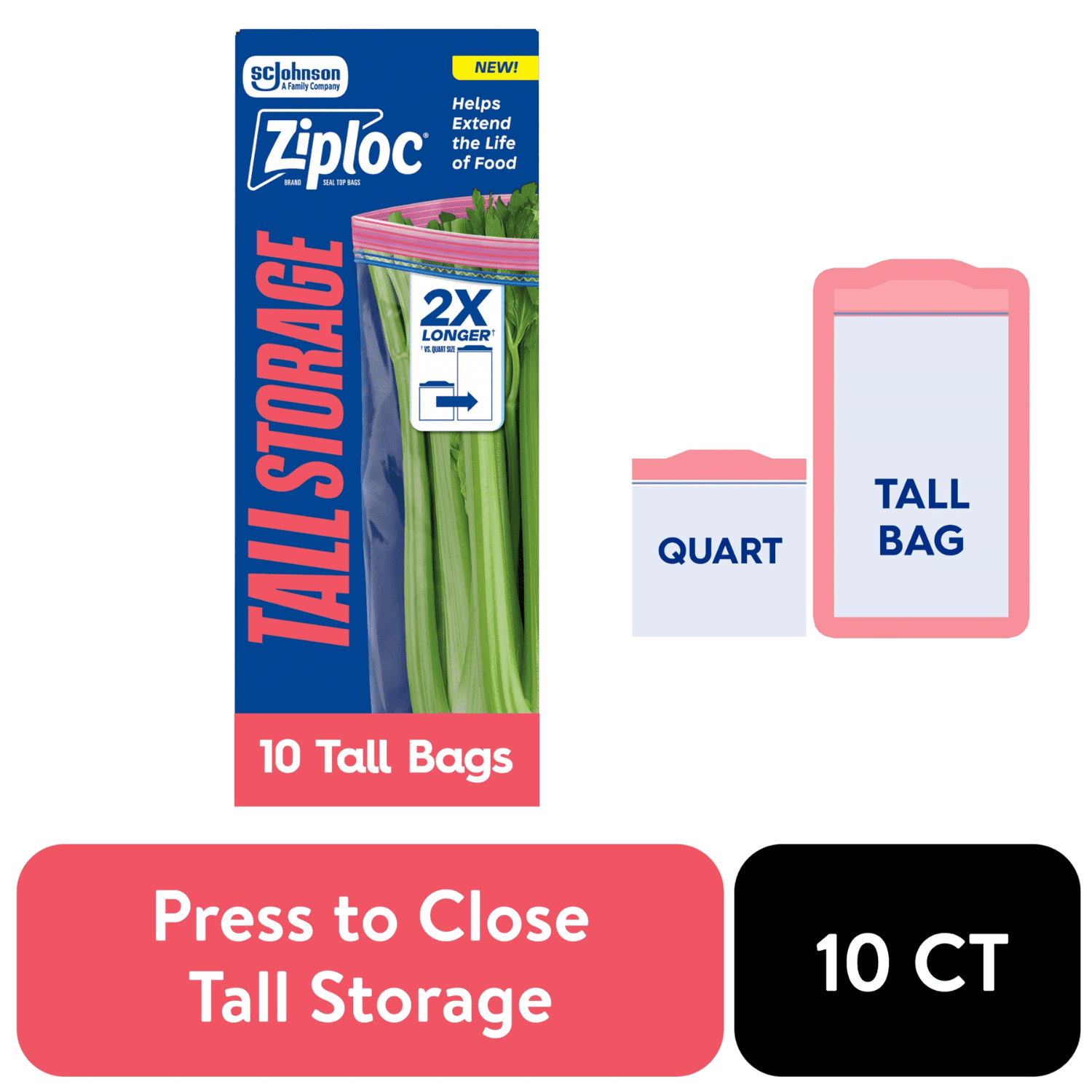Great Value Double Zipper Sandwich Bags, 300 Count, Reusable Snack