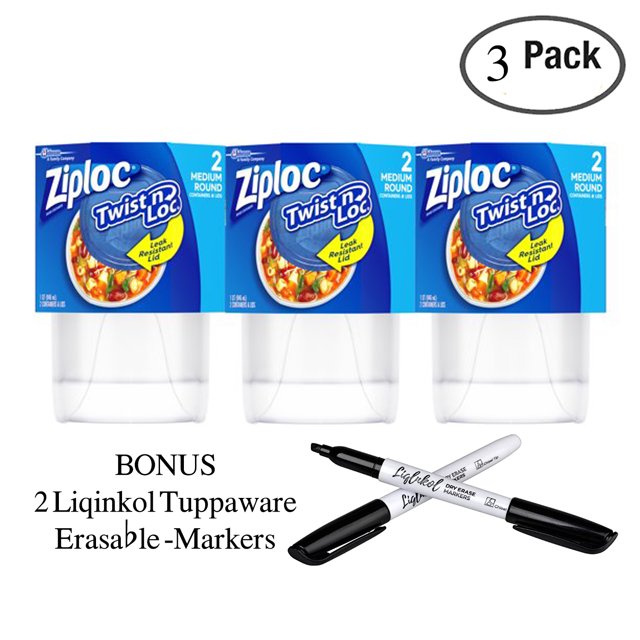 Ziploc Twist 'n Loc 32 oz Container 3 Pack, 2 Count 6 Total