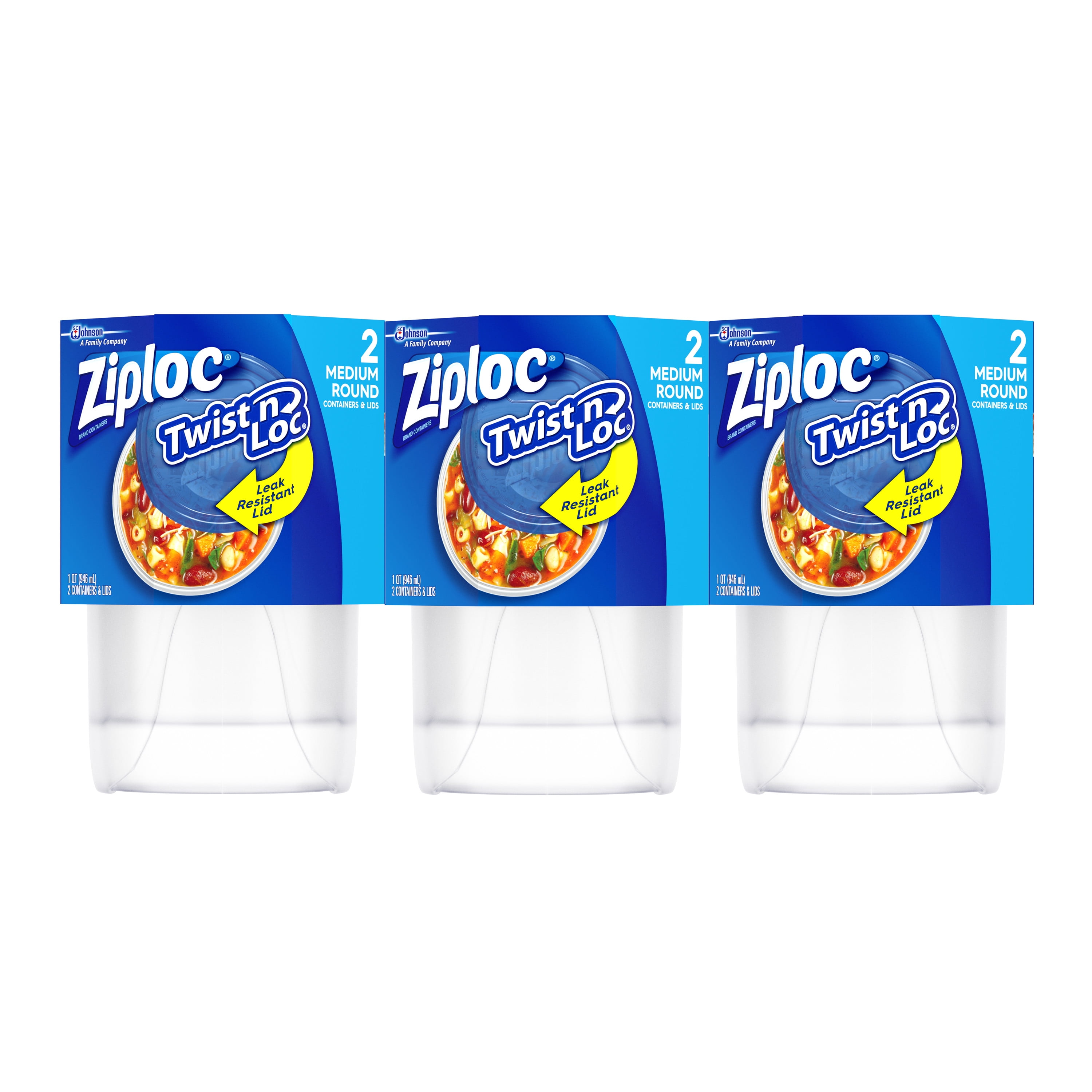 Ziploc 70937 Food Storage Container, 32 oz Capacity, Plas