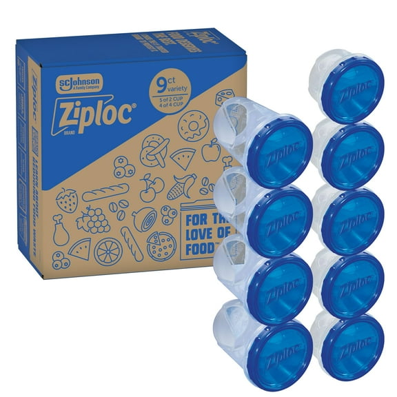 Ziploc Twist 'n Loc Food Storage Meal Prep Containers Variety Pack, 9 Count