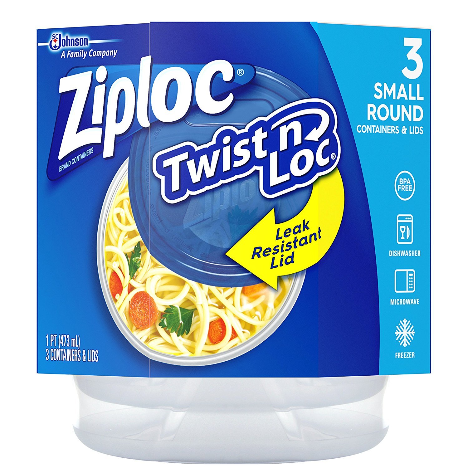 Ziploc® Twist 'n Loc® Small Round Food Storage Containers with Lids, Set of 3 - image 1 of 10