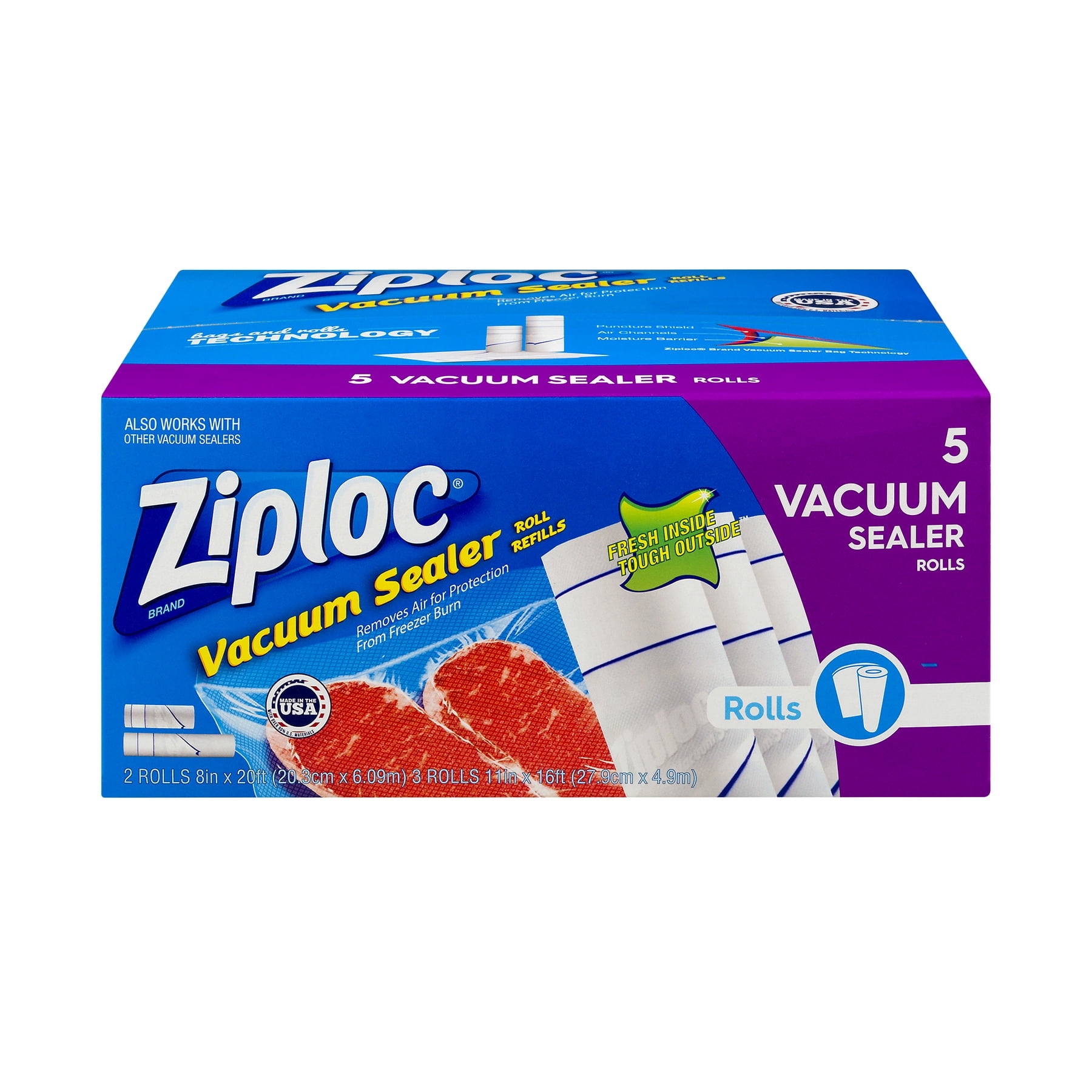 Ziploc Vacuum Bag Refills, Quart, Plastic Bags