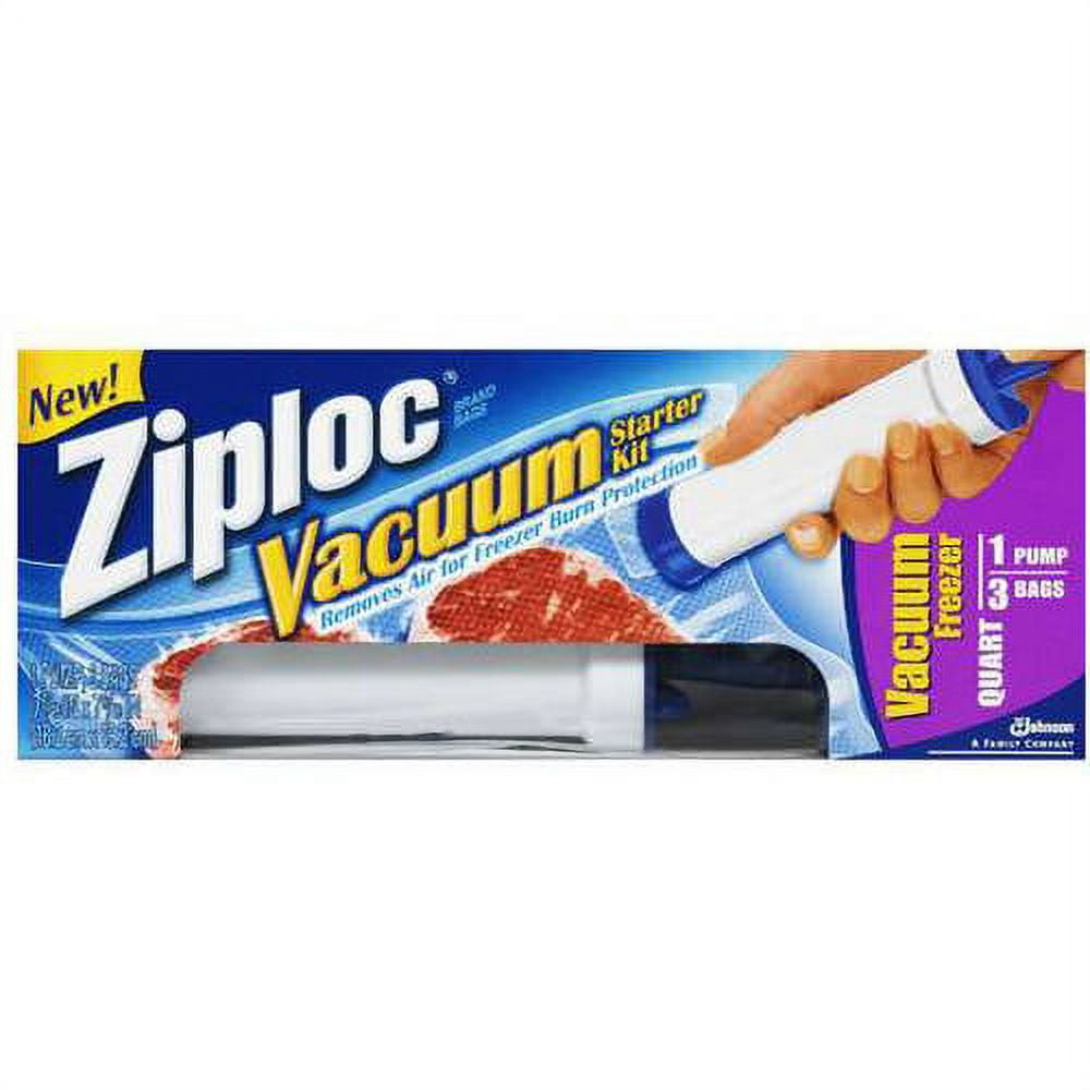 Ziploc Vacuum Starter Kit, 3-Quart Bags, 1-Pump by Ziploc – BABACLICK