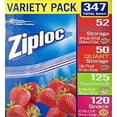 thumbnail image 1 of Ziploc Zip-Close Total Variety Bags, 347 Pack, Clear, 1 of 5