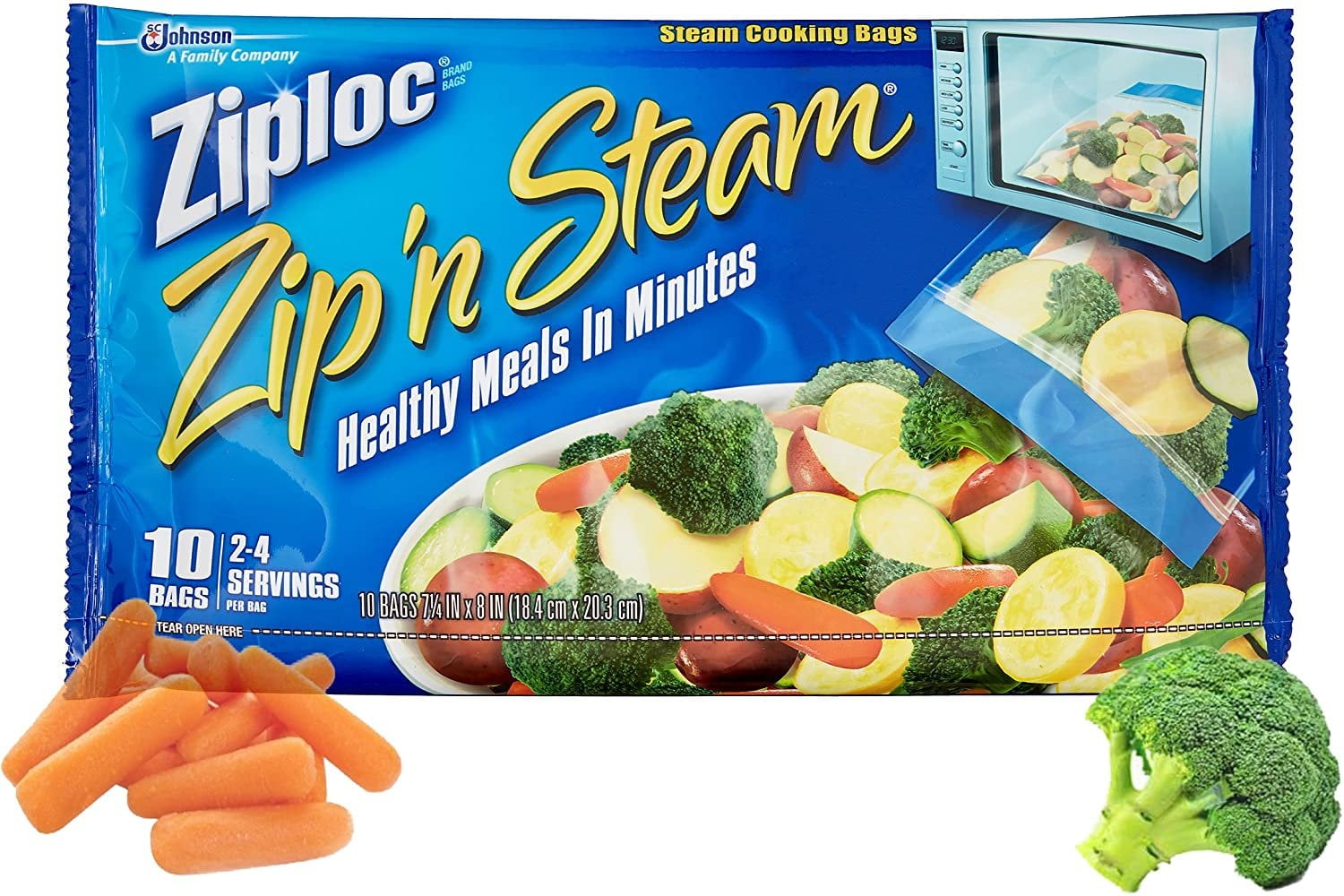 Ziploc Zip'n Steam Cooking Bags, Steam, Large, Shop