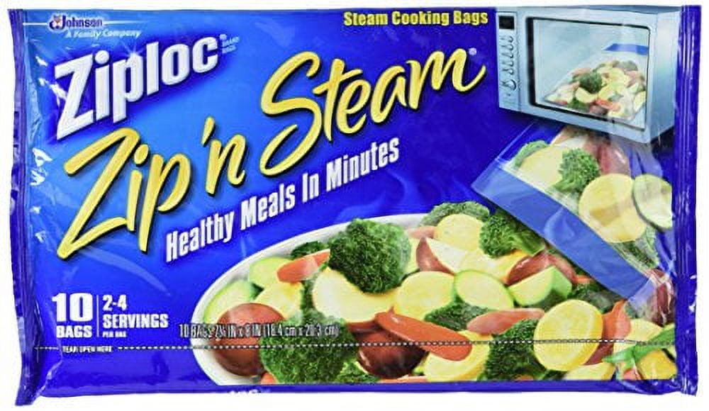 Ziploc Zip'n Steam Cooking Bags, Medium10 Ct