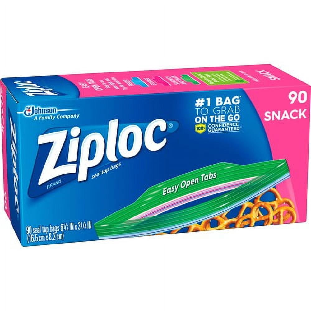 Ziploc® Snack Size Storage Bags - 6.50 Width x 3.25 Length - Zipper  Closure - Clear - 1/Box - 90 Per Box - Food, Supplies