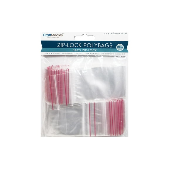 Multicraft Zip Lock Bag 2x3" 100pc