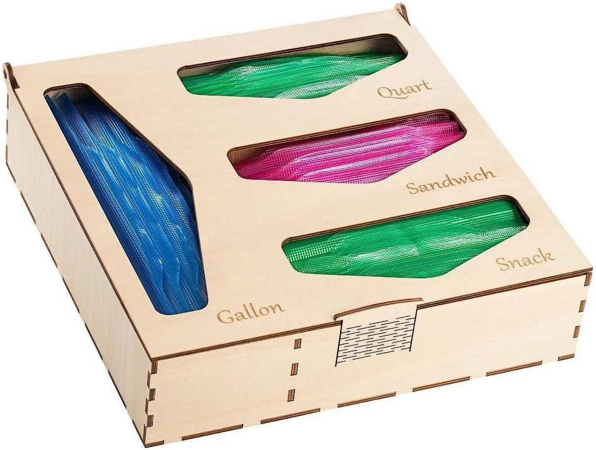 Ziplock bag storage organizer Wooden Baggie Organizer for Drawer