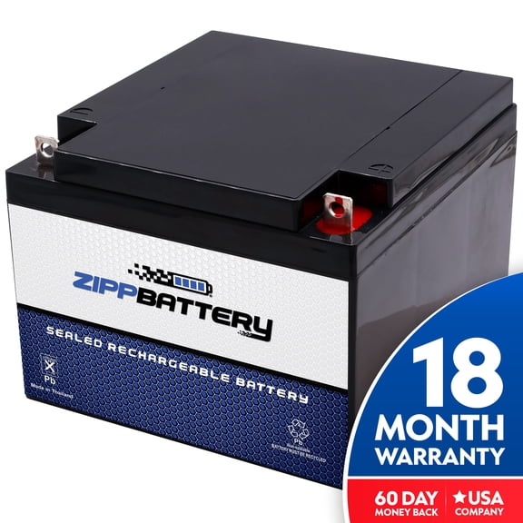 Zipp Battery 12V (12 Volt) (12 Volt) 24Ah 288w Sealed Lead Acid (SLA) Battery - T3 Terminals By Zipp Battery