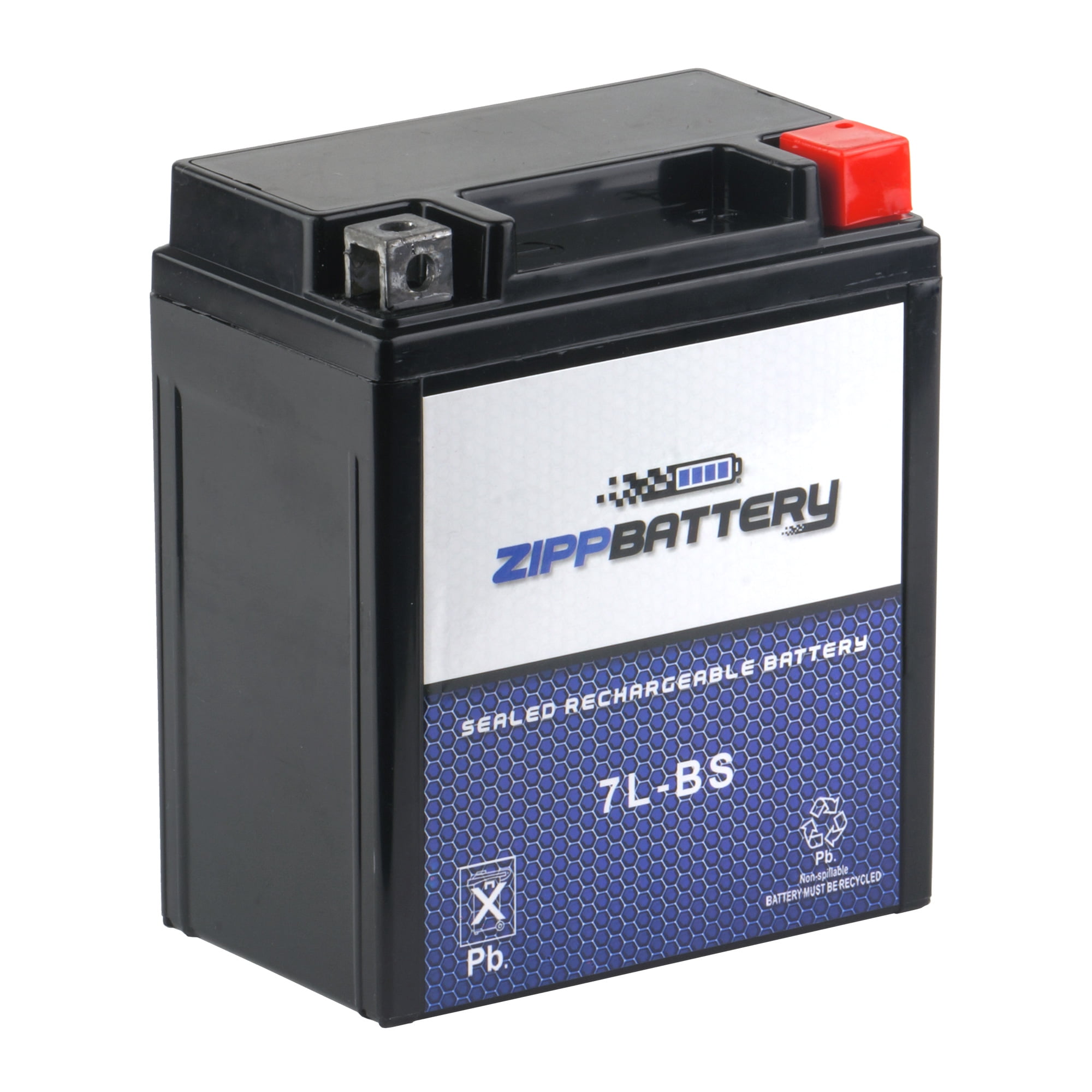 Zipp Battery Ytx7l-bs (7l-bs 12 Volts,6 Ah, 75 Cca) High Performance Power Sports Battery