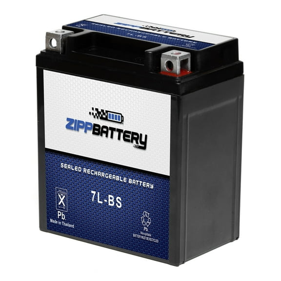 Zipp Battery Ytx7l-bs (7l-bs 12 Volts,6 Ah, 75 Cca) Motorcycle Battery for Honda Cbr250r Year (11-13)