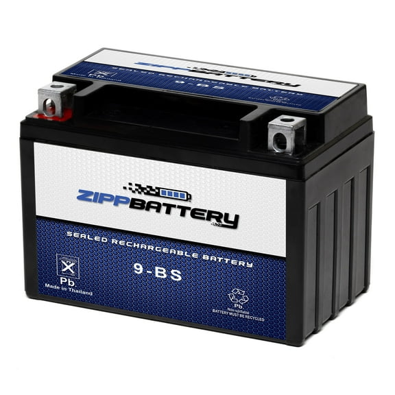 Zipp Battery Ytx9-bs (9-bs 12 Volts,8 Ah, 120 Cca) Motorcycle Battery for Suzuki Gsx600f Katana 600cc 98-'06