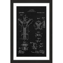 "Zipper 1917 Black Paper" Framed Painting Print