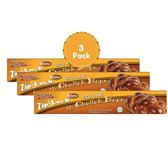 Zipper 2 Gallon Large Resealable Bags 15 ct. 3 Pack Total Of 45 Zip & Lock Sturdy Big Storage Bags. 13 in x 16 in, 2.7 Mil. Thick