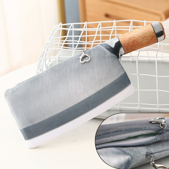 Funny Plush Zipper Knife Toy, Novelty Fake Weapon Prank Gift, Soft Stuffed Shoulder Bag, Halloween Christmas Gag, Decorative Accessory for Boys Girls, Stress Relief