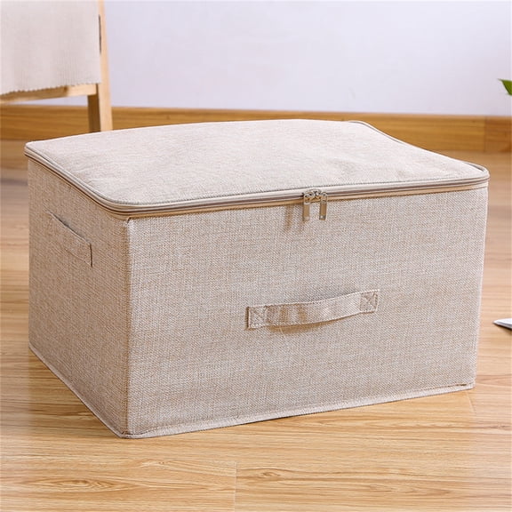 Zipper Bag Storage Organizer, Zipper Storage Box, Organizer Bag Bins Case, Foldable Fabric Box with Handles, Storage Box with Lid for Clothes, Clothes Storage (20 x 16 x 13 inches)