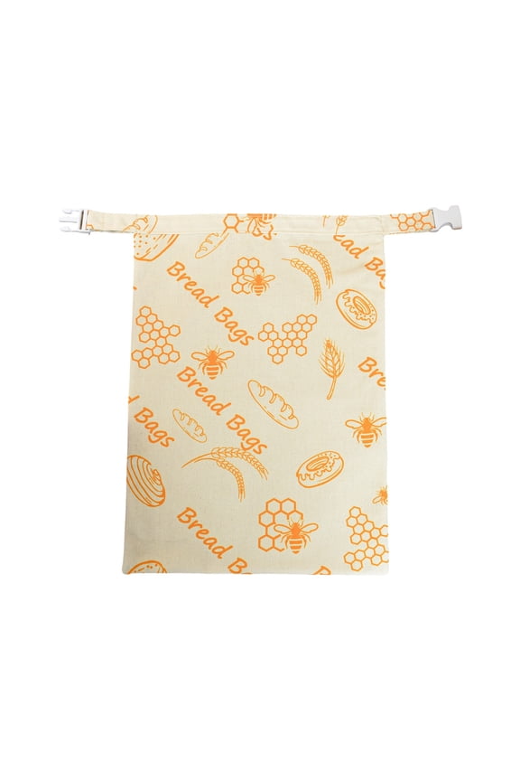 Zipper Beeswax Bread Bag Reusable Food Storage Bag Double Layer Beeswax Wrap Bag with Buckle Fresh Keeping Bag for Bread Fruit Vegetables Snacks