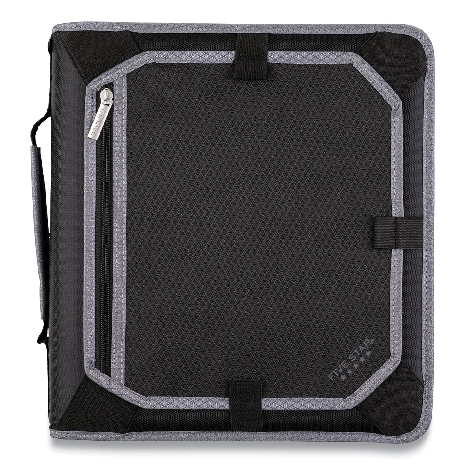 Zipper Binder, 3 Rings, 2" Capacity, 11 X 8.5, Black/gray Accents | Bundle of 2 Each