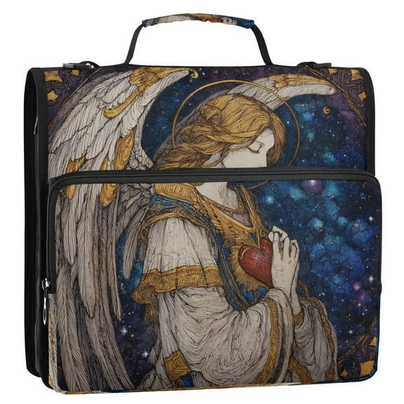 Zipper Binder 3 Rings Stationery Office Files Daily Organizer File Folder Storage Bag Archangel's Prayer