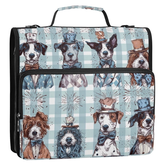 Zipper Binder 3 Rings Stationery Office Files Daily Organizer File Folder Storage Bag Dogs Dress Up Game