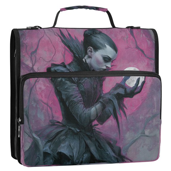 Zipper Binder 3 Rings Stationery Office Files Daily Organizer File Folder Storage Bag Gothic Vampire Queen