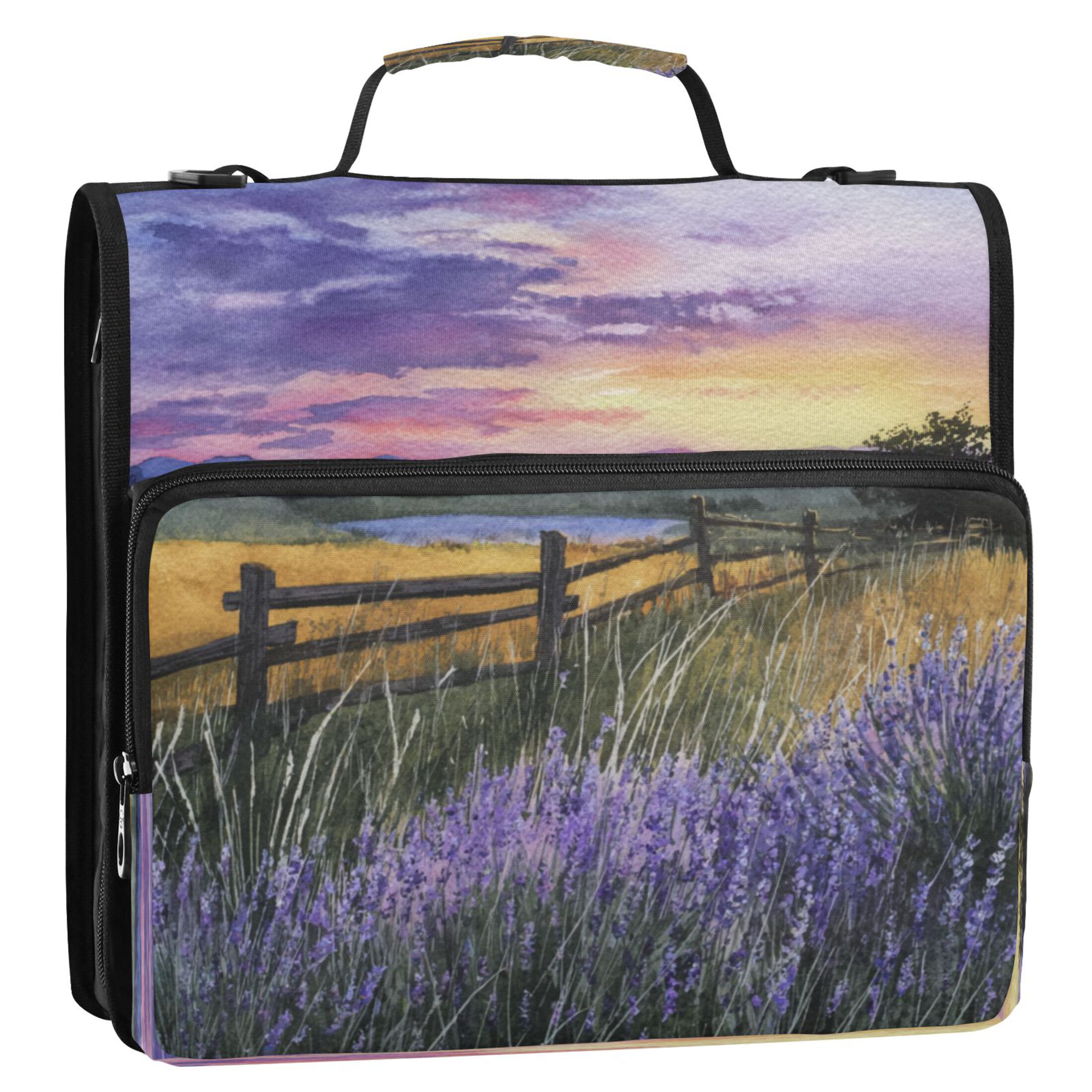 Zipper Binder 3 Rings Stationery Office Files Daily Organizer File Folder Storage Bag Groups Of Lavenders
