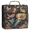 thumbnail image 1 of Zipper Binder 3 Rings Stationery Office Files Daily Organizer File Folder Storage Bag Happy Mermaids, 1 of 8