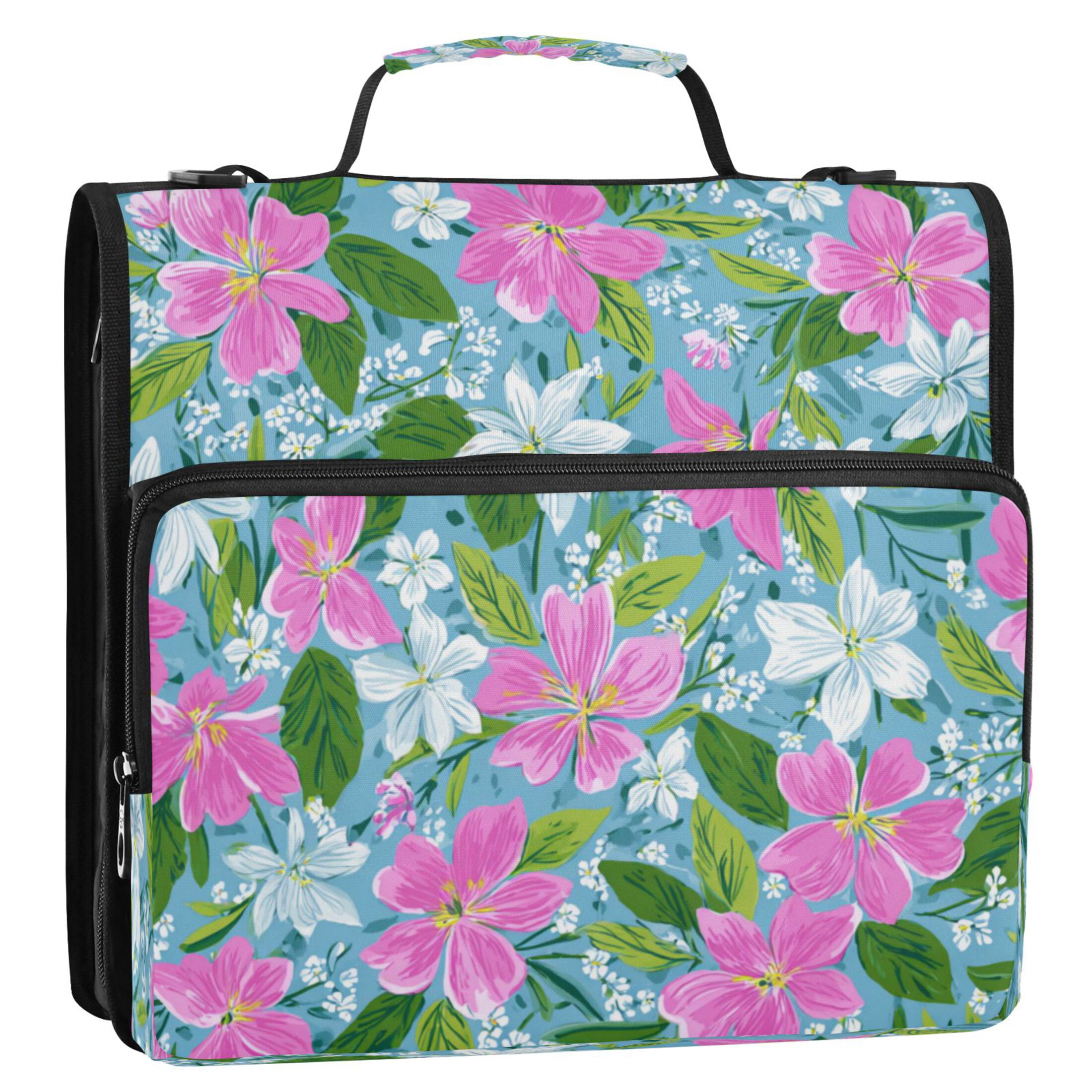 Zipper Binder 3 Rings Stationery Office Files Daily Organizer File Folder Storage Bag Lily Pulitzer Floral Pattern