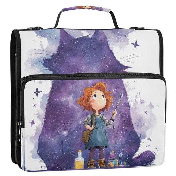 Zipper Binder 3 Rings Stationery Office Files Daily Organizer File Folder Storage Bag Magic Marker