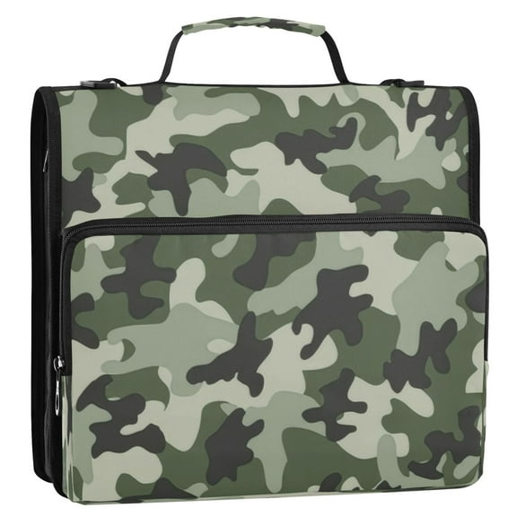 Zipper Binder 3 Rings Stationery Office Files Daily Organizer File Folder Storage Bag Military Style Camouflage