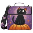 thumbnail image 1 of Zipper Binder 3 Rings Stationery Office Files Daily Organizer File Folder Storage Bag Starry Cute Black Cat, 1 of 8