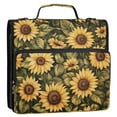 thumbnail image 1 of Zipper Binder 3 Rings Stationery Office Files Daily Organizer File Folder Storage Bag Sunflowers Painted, 1 of 8