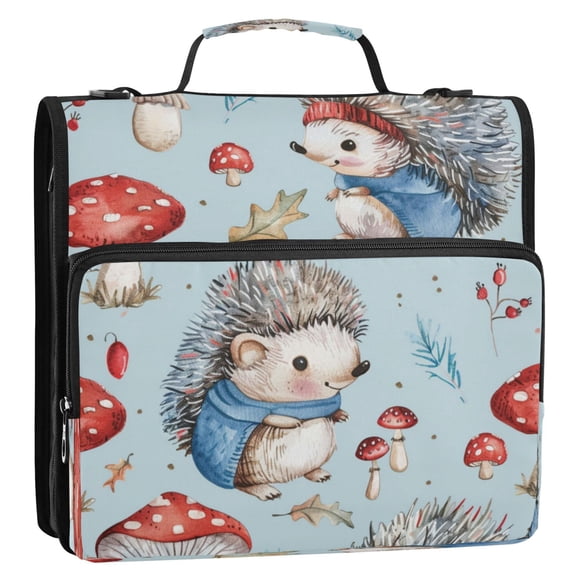 Zipper Binder 3 Rings Stationery Office Files Daily Organizer File Folder Storage Bag The Standing Hedgehog