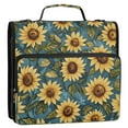 thumbnail image 1 of Zipper Binder 3 Rings Stationery Office Files Daily Organizer File Folder Storage Bag Virbant Sunflowers Pattern, 1 of 8