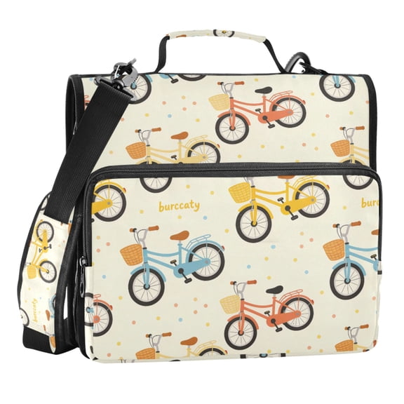Zipper Binder Bike 1.5 Inch Binder Folder Bag with Shoulder Strap and Handle