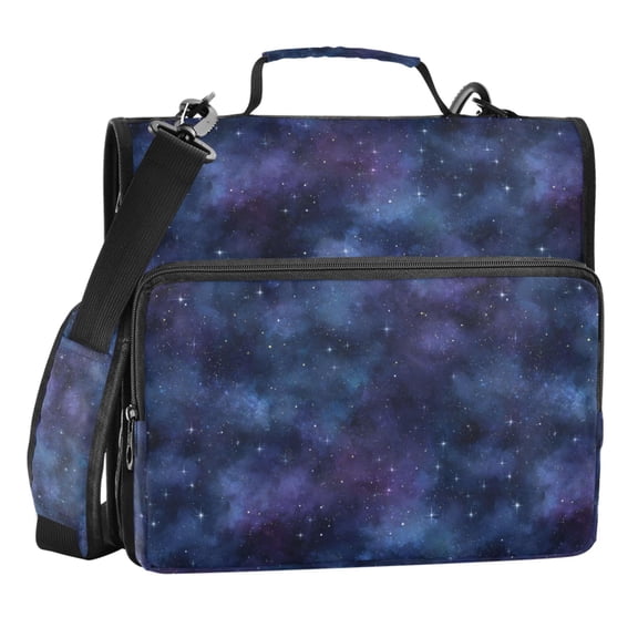 Zipper Binder Cosmic Nebula 1.5 Inch Binder Folder Bag with Shoulder Strap and Handle