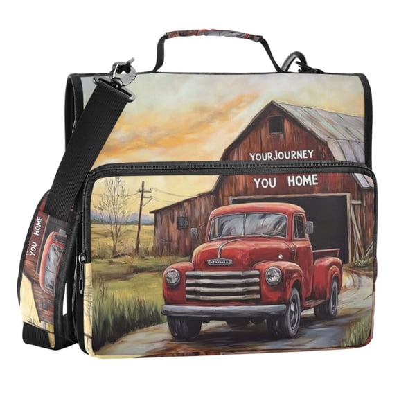 Zipper Binder Cover Sticker 1.5 Inch Binder Folder Bag with Shoulder Strap and Handle