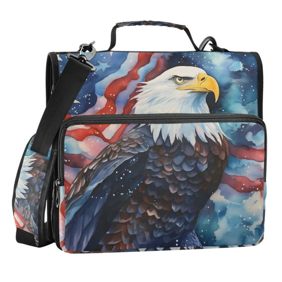 Zipper Binder Eagle 1.5 Inch Binder Folder Bag with Shoulder Strap and Handle