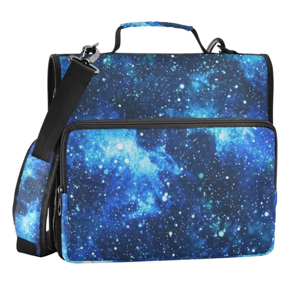 Zipper Binder Galaxy 1.5 Inch Binder Folder Bag with Shoulder Strap and Handle