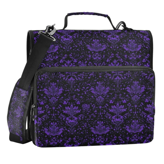 Zipper Binder Gothic Art 1.5 Inch Binder Folder Bag with Shoulder Strap and Handle