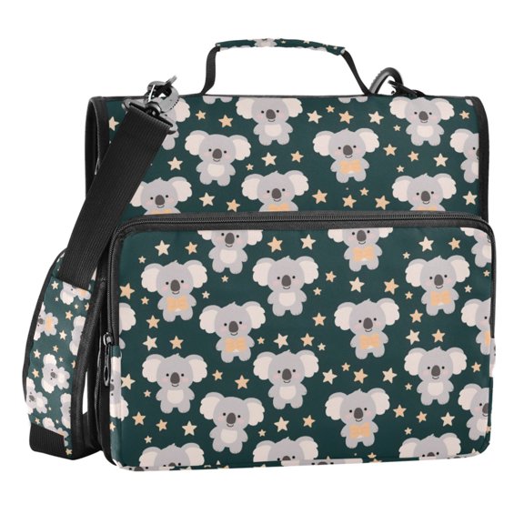 Zipper Binder Koala Star 1.5 Inch Binder Folder Bag with Shoulder Strap and Handle
