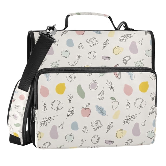 Zipper Binder Minimalist Style 1.5 Inch Binder Folder Bag with Shoulder Strap and Handle