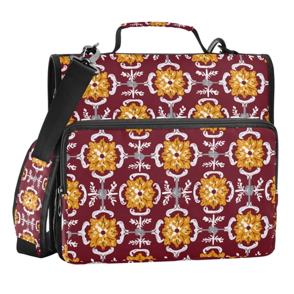 Zipper Binder Portuguese Style 1.5 Inch Binder Folder Bag with Shoulder Strap and Handle
