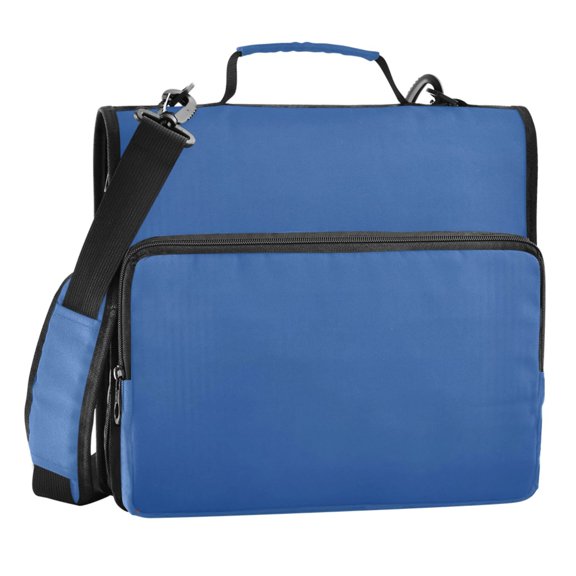 Zipper Binder Royal Blue 1.5 Inch Binder Folder Bag with Shoulder Strap and Handle