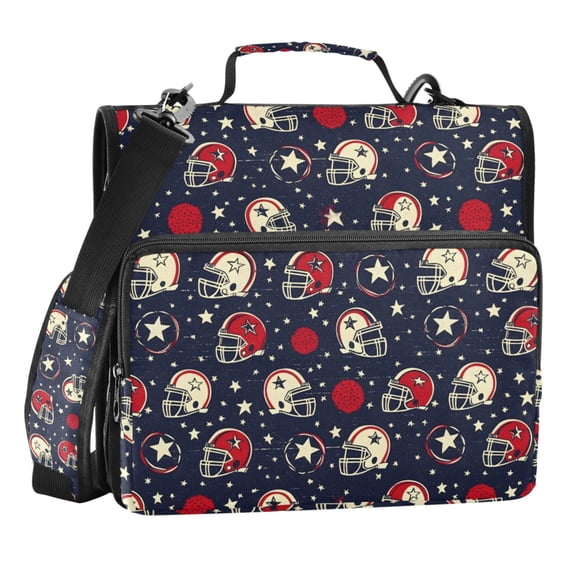 Zipper Binder Rugby 1.5 Inch Binder Folder Bag with Shoulder Strap and Handle